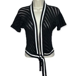 H&M Black Knit Shrug‎ Crop Open Cardigan Sweater M